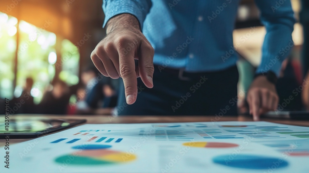 Business Meeting with Data Presentation and Charts Business Meeting with Data Presentation and Charts
