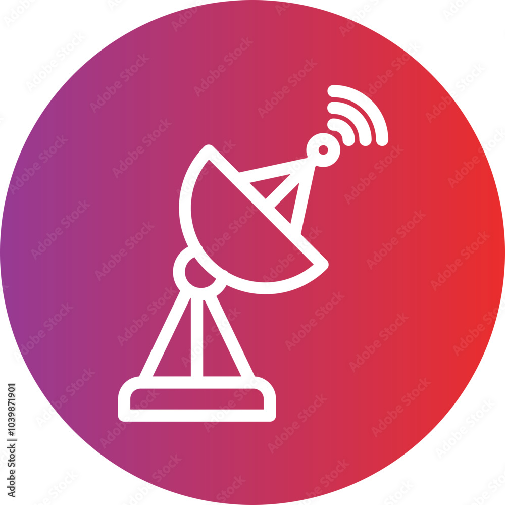 Satellite dish vector icon style Satellite dish vector icon style