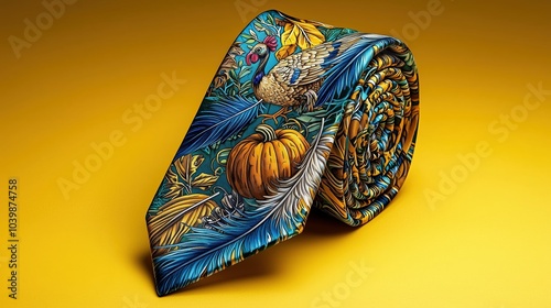 Vibrant Floral Tie Design Featuring Exotic Elements in Bold Colors for Fashion Enthusiasts