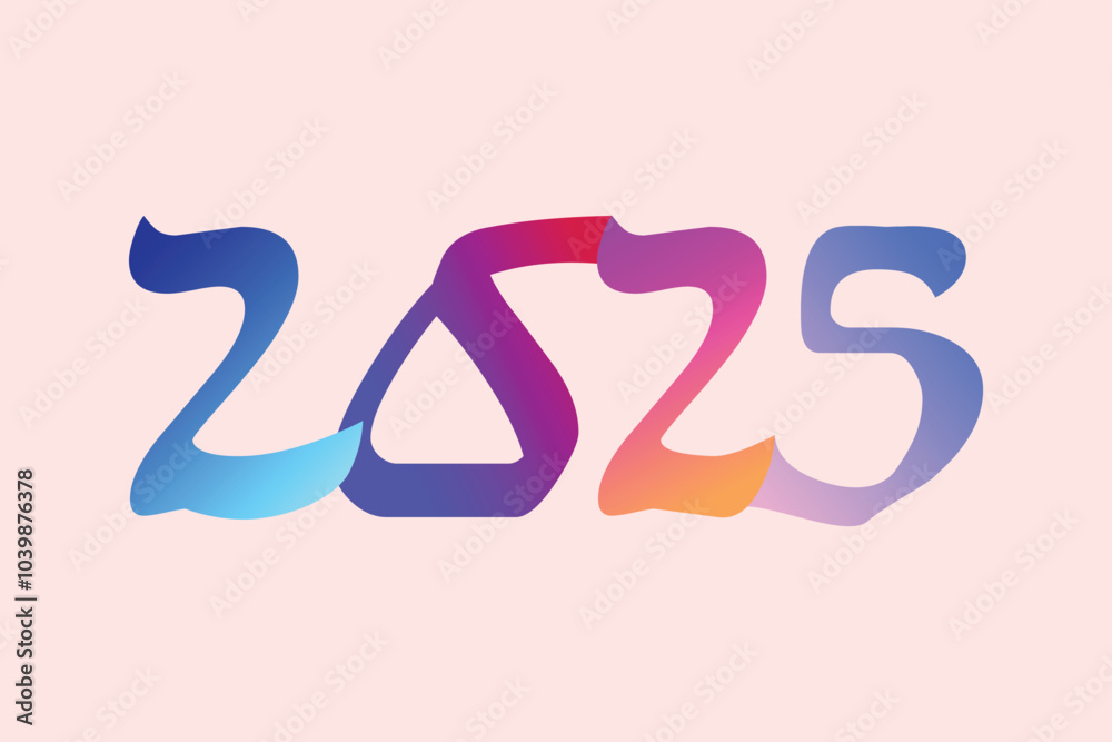 Fototapeta premium 2025 Happy New Year logo text design