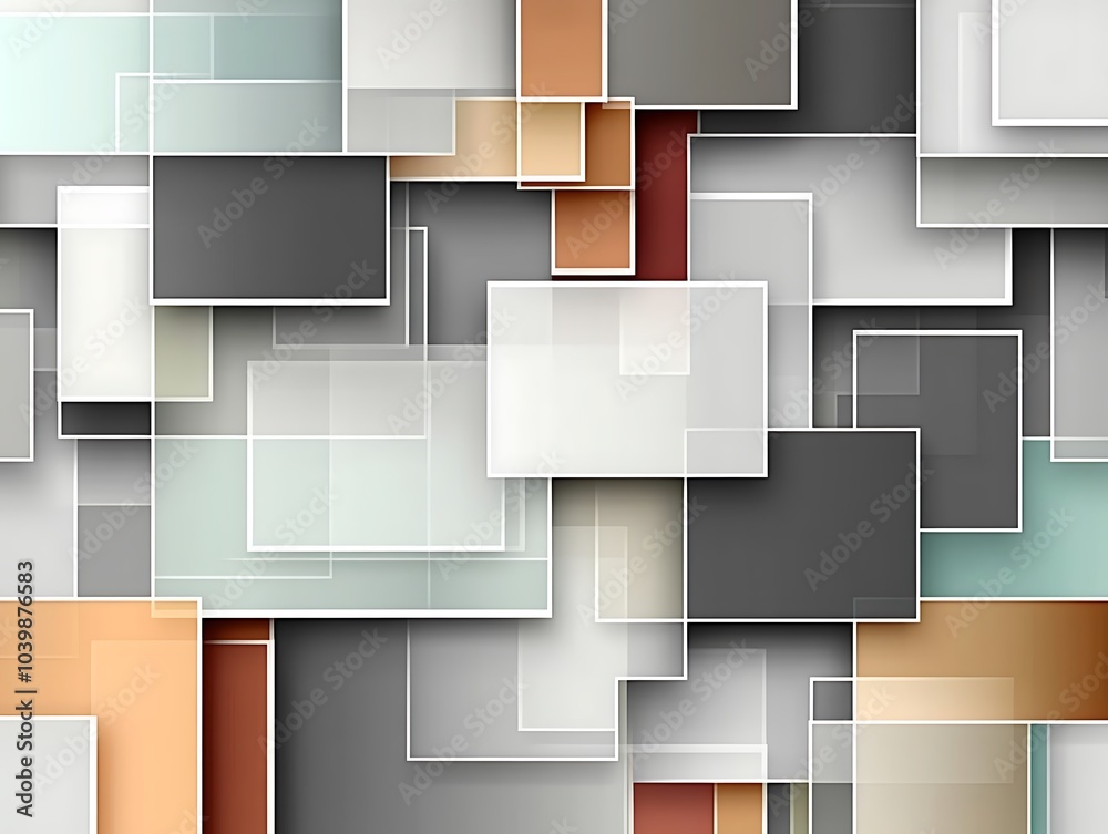 Obraz premium abstract geometric background showcases a mesmerizing interplay of shapes, lines, and colors, creating a visually captivating representation of modern technology and innovation, evoking a sense of co