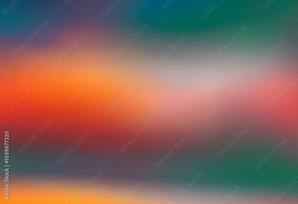 Naklejka premium Blurred gradient background with soft transitions between shades of blue, purple, orange, red, and green.