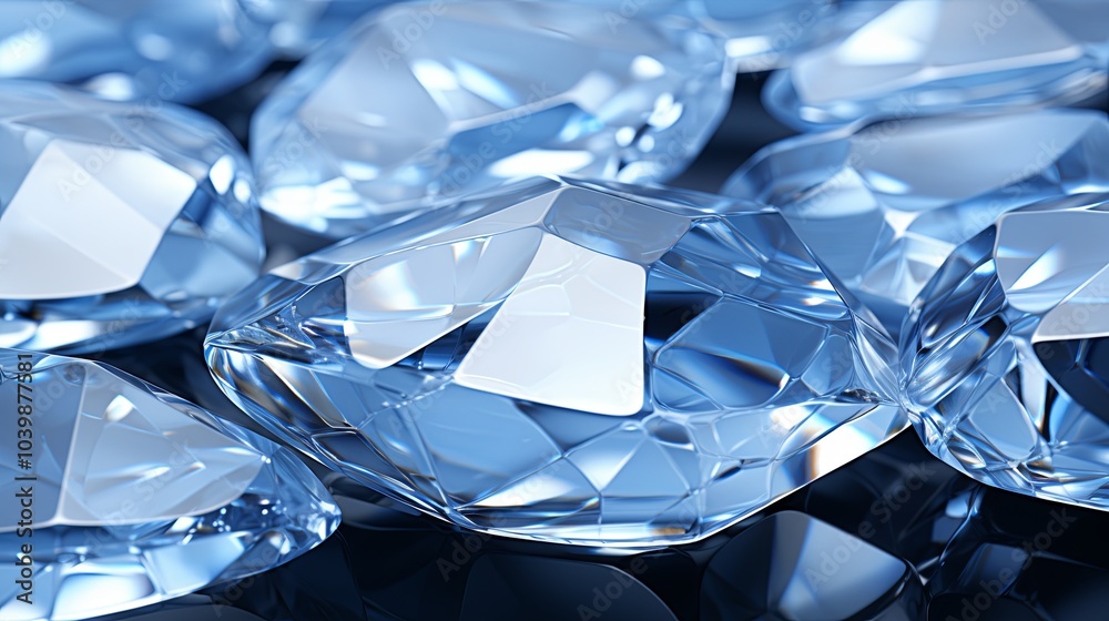 Delicate Blue Crystals on a Marble Surface Delicate Blue Crystals on a Marble Surface