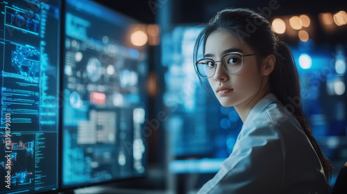 Focused Female Software Developer Collaborating on a Project