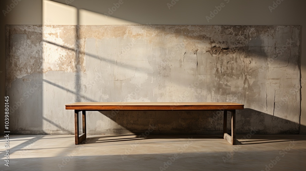 Muted Lighting with Shadows on Old Wood Table Muted Lighting with Shadows on Old Wood Table