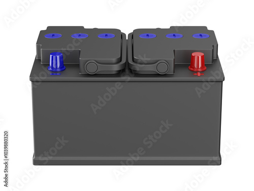 Car battery on white backgr...