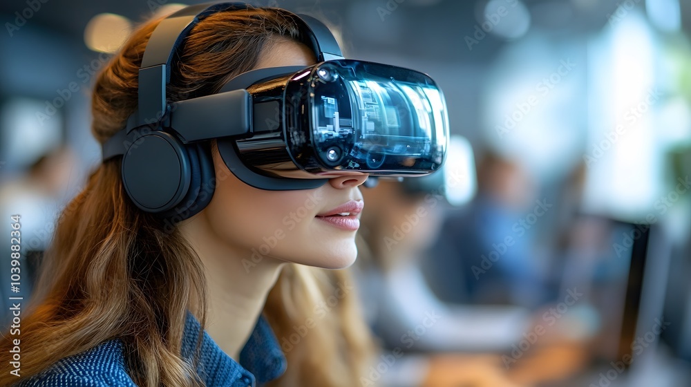 Entrepreneurs in a virtual reality business meeting, discussing growth strategies and innovation in 2025 Entrepreneurs in a virtual reality business meeting, discussing growth strategies and innovation in 2025