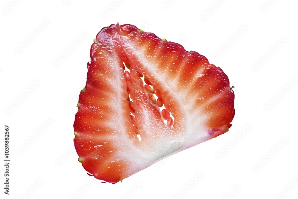 Sweet Strawberry Slice Isolated on Transparent Background Sweet Strawberry Slice Isolated on Transparent Background