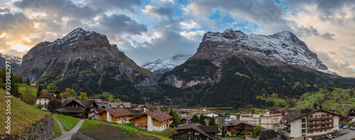 Grindelwald Switzerland panorama nature landscape at village with Alps mountain