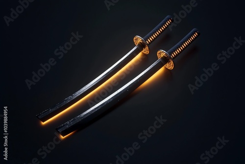 3D Dual Katana Wielder: Master Swordsman with Twin Blades Game Background Wallpaper photo