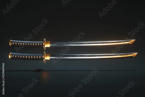 3D Dual Katana Wielder: Master Swordsman with Twin Blades Game Background Wallpaper photo