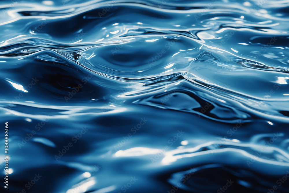 tranquil blue water textures: abstract reflections and ripples in liquid landscapes