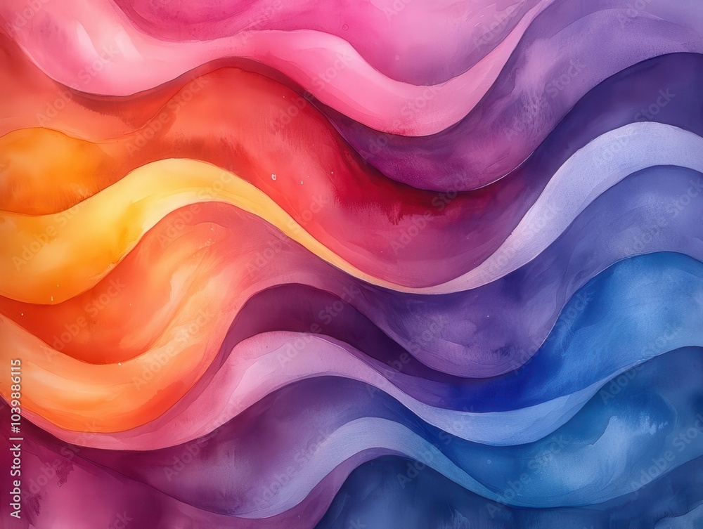 Obraz premium whimsical watercolor illustration of swirling milk, merging into playful pastel hues. soft flows create a dreamy, abstract atmosphere perfect for vibrant designs
