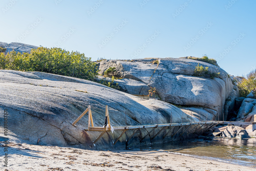 Pier on Tjønnestranda Beach in Norway (Sandefjord)
