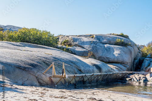 Obraz na płótnie Pier on Tjønnestranda Beach in Norway (Sandefjord) w salonie