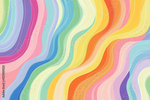 vibrant and soothing rainbow wavy lines: an abstract journey through color and design