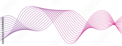 Abstract modern stream wave background and wave curve lines. Frequency sound wave lines and twisted curve lines. Wavy flowing dynamic smooth future technology curve