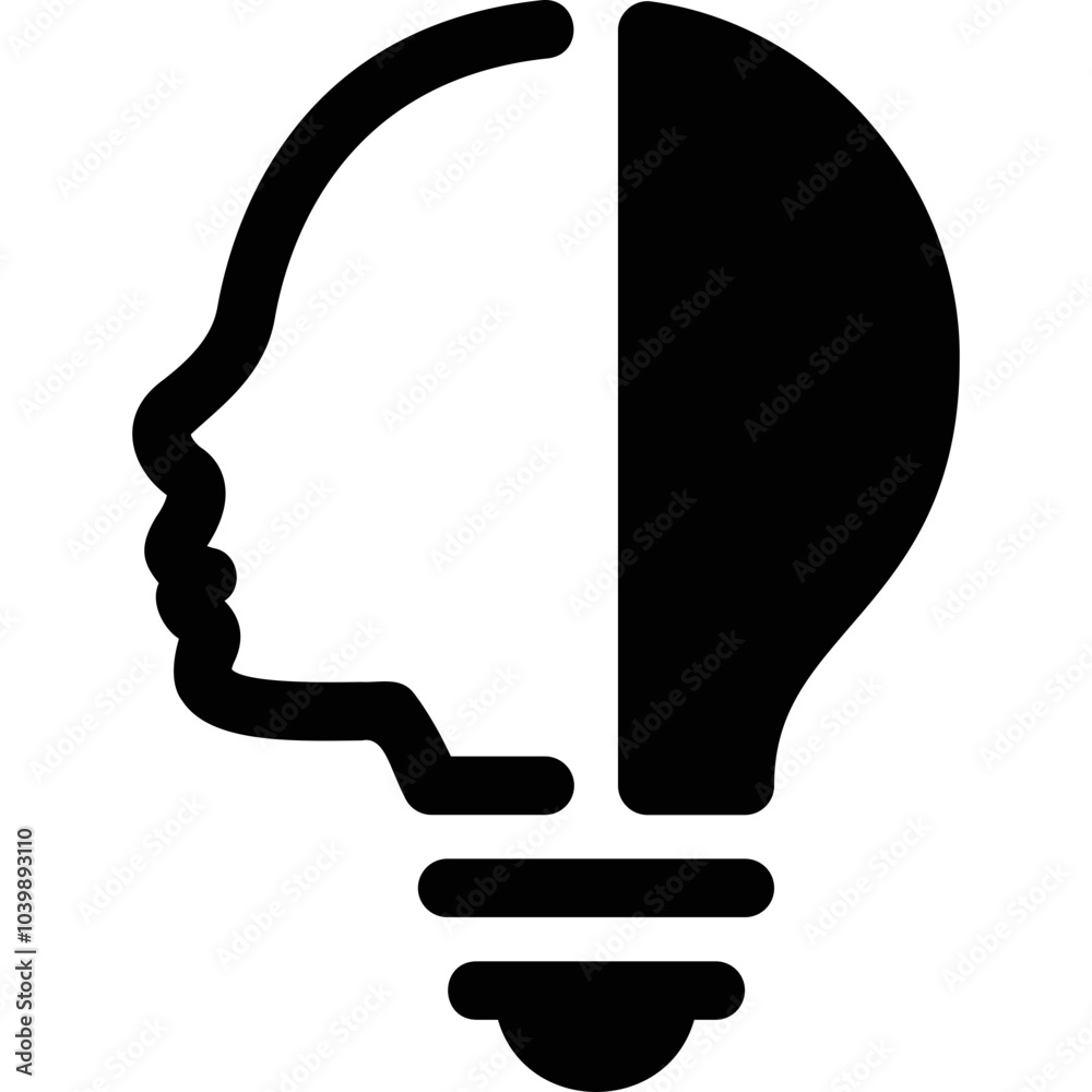 Simple vector icon light bulb, idea