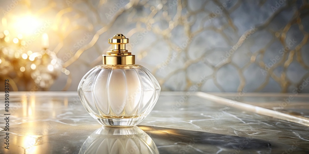 A gleaming glass bottle of perfume sits on a polished, marble surface, bathed in warm, golden light. The reflection of the bottle and the light create a captivating interplay of light and shadow. A gleaming glass bottle of perfume sits on a polished, marble surface, bathed in warm, golden light. The reflection of the bottle and the light create a captivating interplay of light and shadow.