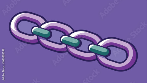 Abstract chain in retro vector style.