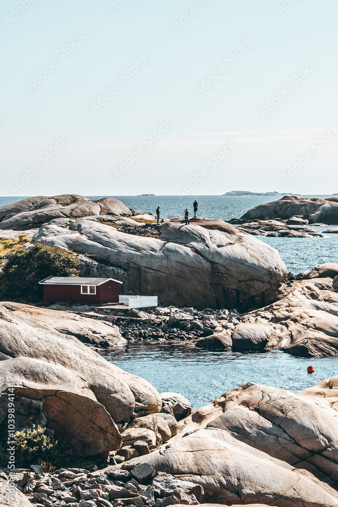 Fjord Landscape with Rocks and Sea in Sandefjord, Norway