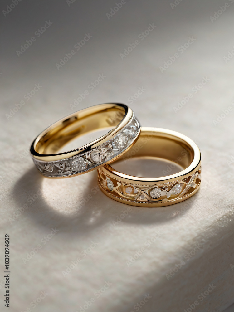 Elegant wedding ring featuring a brilliant diamond. Elegant wedding ring featuring a brilliant diamond.