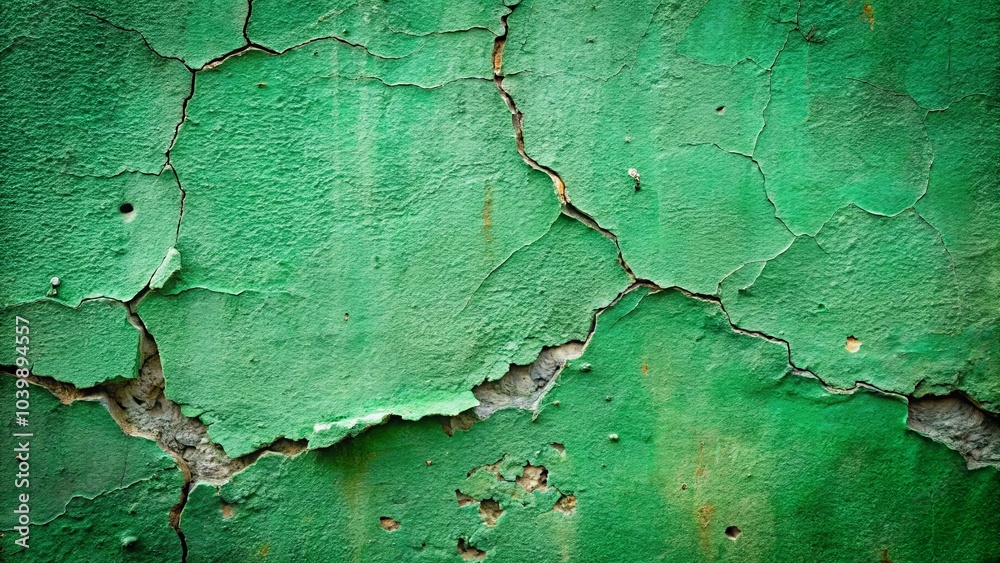 A Textured Green Surface with Cracks and Flaking Paint, Showing Signs of Age and Wear A Textured Green Surface with Cracks and Flaking Paint, Showing Signs of Age and Wear