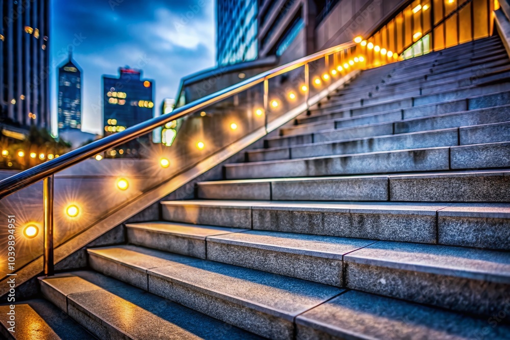 Obraz premium Concrete Staircase in Urban Environment with High Depth of Field for Architectural Photography
