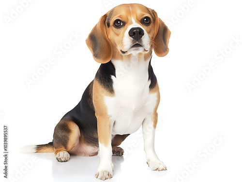 Adorable beagle photorealistic illustration