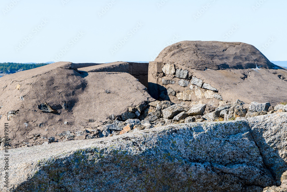Old Military Structure of Folehavna Fort by the Sea in Sandefjord, Norway