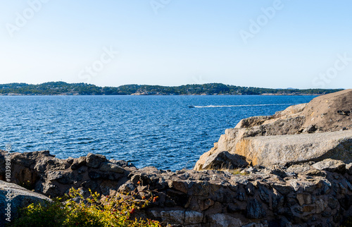 Old Military Structure of Folehavna Fort by the Sea in Sandefjord, Norway photo