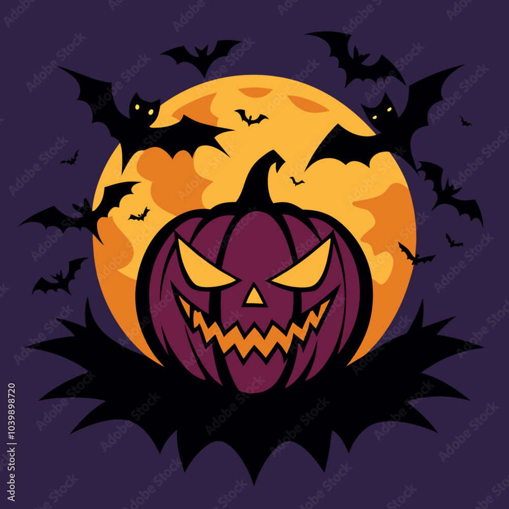 halloween pumpkin with bats halloween pumpkin with bats