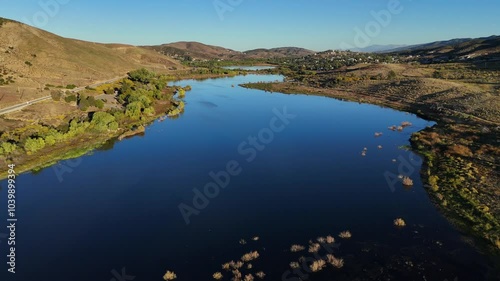 Aerial View of Elizabeth Lake, Sierra Pelona Mountains, Los Angeles County