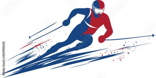  Alpine Skiing Winter Olympics Icon — Downhill Racer in Motion