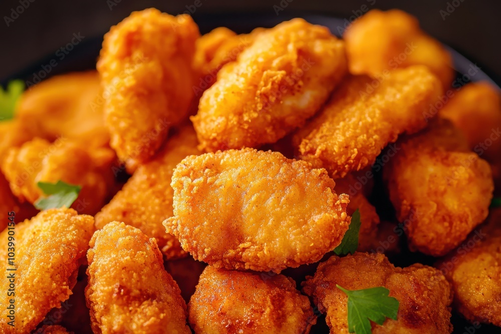 Close-Up View of Crispy Fried Chicken Platter Close-Up View of Crispy Fried Chicken Platter