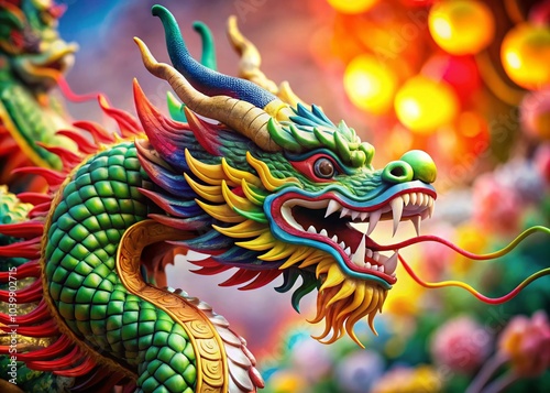 Creative Dragon Design for Spring Festival Celebration with Elegant Font and Vibrant Colors