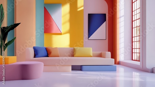 Modern Suprematism Inspired Interior Design photo