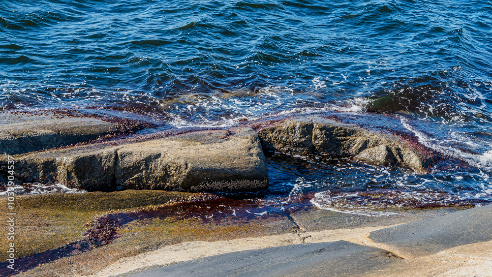 Fjord Landscape with Rocks and Sea in Sandefjord, Norway