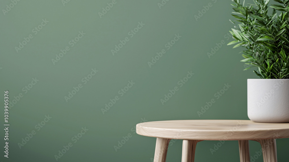 Potted plant placed on a light wooden table, with a soft green background. Ideal for home decor, plant care, and minimalist design projects. Potted plant placed on a light wooden table, with a soft green background. Ideal for home decor, plant care, and minimalist design projects.