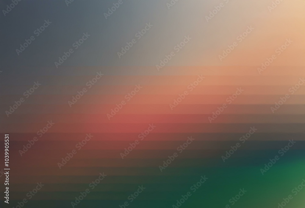 Obraz premium A blurred background of horizontal stripes in a gradient of green, brown, and orange.