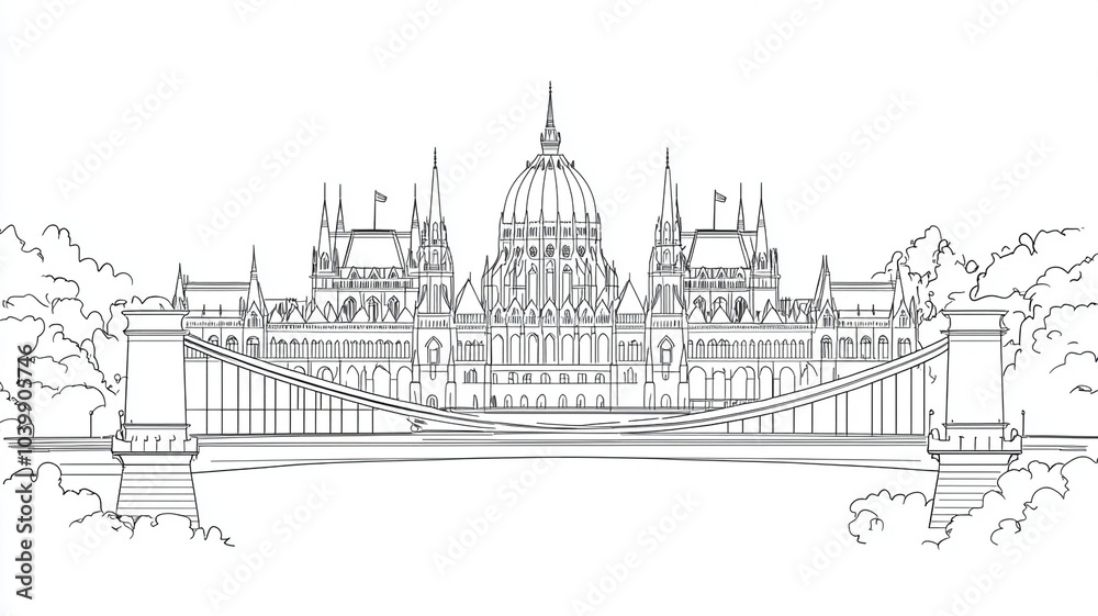 Obraz premium Sketch drawing illustration