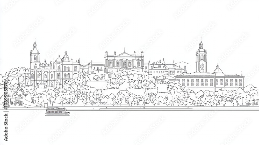 Fototapeta premium Sketch drawing illustration