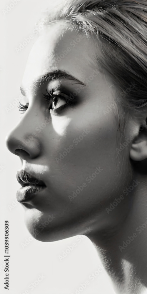 Fototapeta premium A stylish woman poses gracefully for a high-end fashion magazine.
