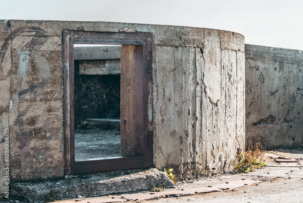 Old Military Structure of Folehavna Fort by the Sea in Sandefjord, Norway