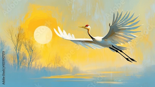 a_flying_crane,generated ai