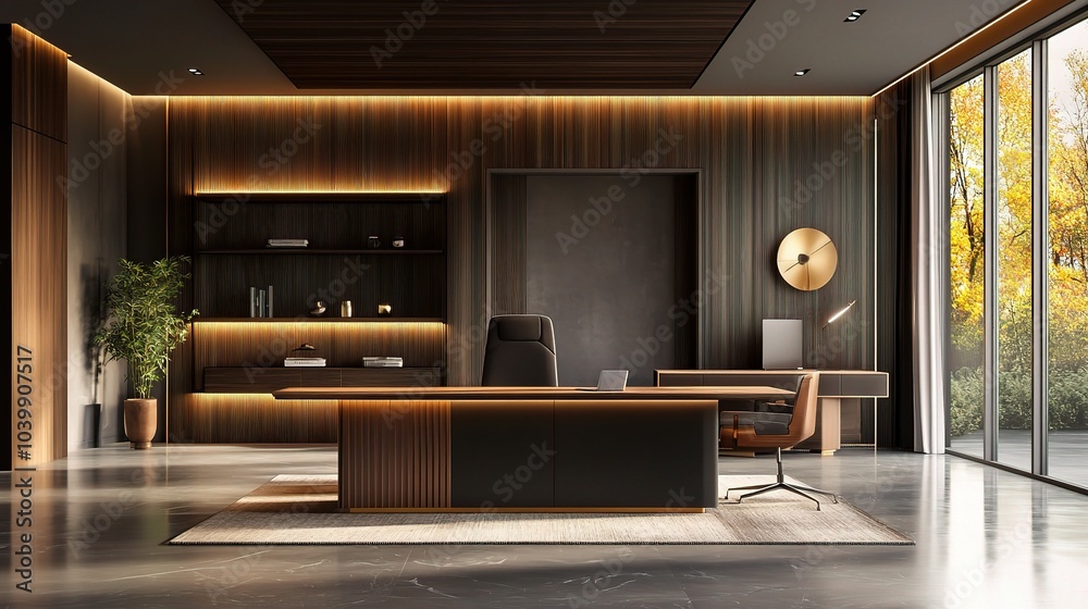 custom made wallpaper toronto digitalModern Office Interior Design with Warm Lighting