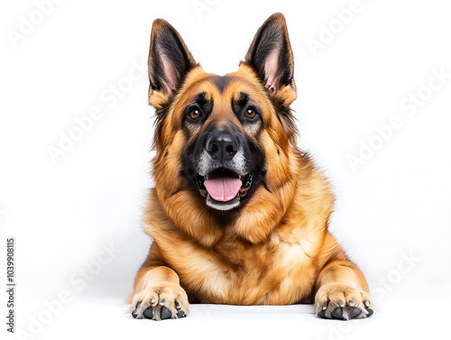 Photorealistic adorable German Shepherd illustration