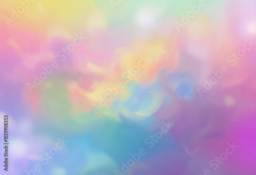 Abstract background of blurred pastel colors, light, and swirling shapes.