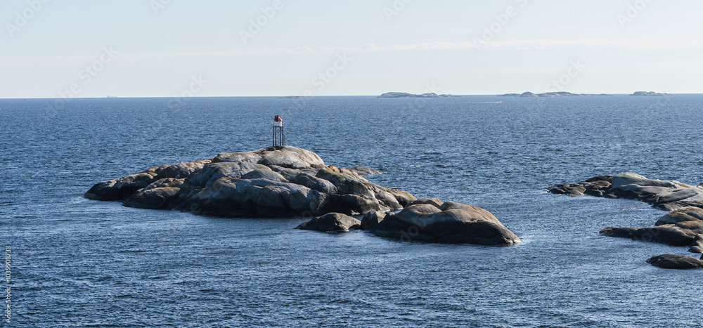 Fjord Landscape with Rocks and Sea in Sandefjord, Norway
