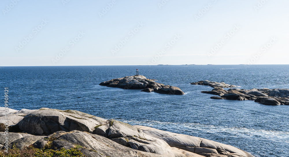 Fjord Landscape with Rocks and Sea in Sandefjord, Norway